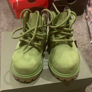 Green toddler timberland boots
